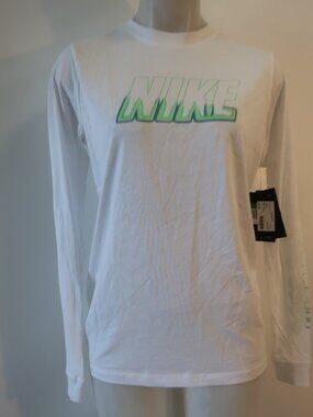NWT Boys The Nike Tee White Green (Item- 43) Glow in Dark Graphic T-Shirt XL